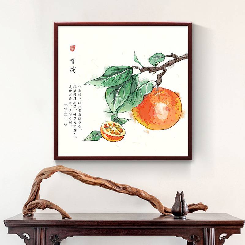 油画布客厅百财厨房玄关墙面白菜装饰画新中式挂画餐厅装饰画壁画图片