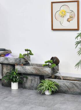 式庭院装假山流水喷饰泉鱼池户外花室内景KMW观阳台造景落地中园