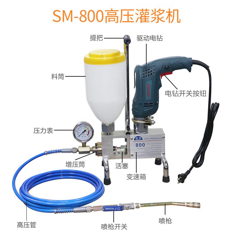 高压补灌浆机灌注机防水堵漏SM-TJR80高漏压0灌浆机补缝机