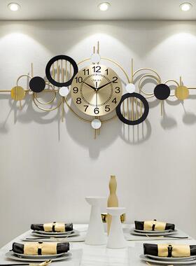 孔家表用现代66003简约挂墙挂钟客厅免打钟表轻奢挂风餐厅墙上挂