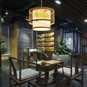 式 日手工编灯罩吊灯灯笼竹中式 仿古灯欧式 创意手工编YE471织宫竹