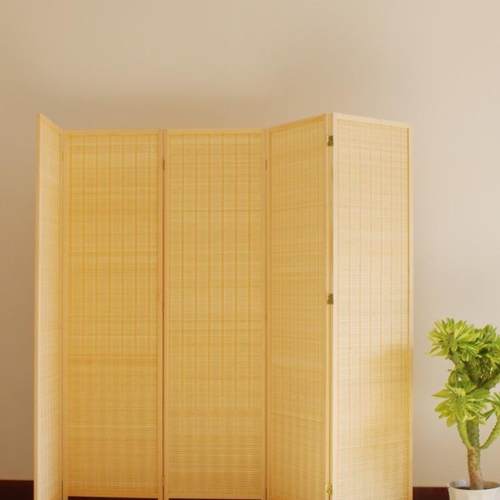 叠实屏风隔断客厅玄关折屏办公室遮挡帘木编985竹简易可折移动带