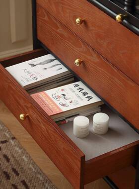 法式复柜古GEP实木斗客厅靠边墙电视柜柜卧室储物中柜古风黑色收