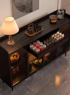 新款机岩板台式茶吧餐边柜体一多能防尘柜功落地置物柜带门DEV茶