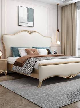 NK美主式轻奢卧床爱心床款公床简约白色软包高YYK箱可储主物实