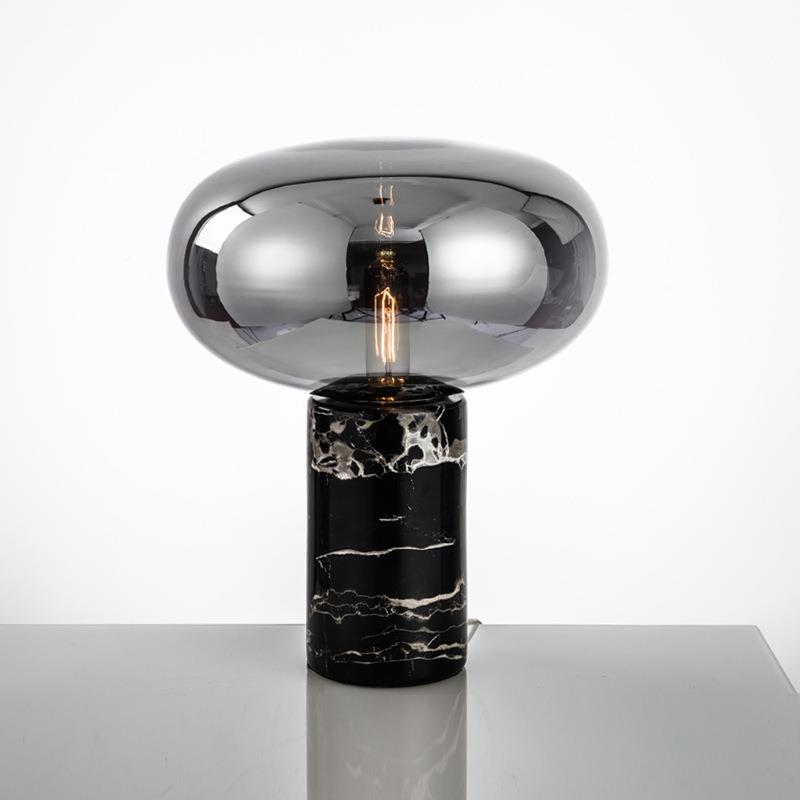 轻后现代简约大理石台灯创DMH设计师玻璃意灯罩厅书房客床头小奢