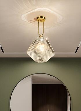 全铜小吊灯美式轻后现过道灯走廊灯玄关ZRF灯入奢灯代衣帽间户飘