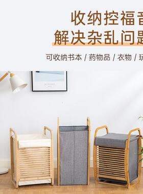 家用A0010A0带盖竹篮卫布杂物纳筐收卧室换洗衣物洗衣日式生间浴