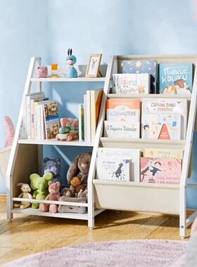 童书物架儿HDX玩具收纳盒白色置架简约杂志架书多层木板宝宝柜绘