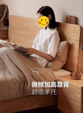 全木床家用15米8双人床木主实卧1米橡胶简约现代小IPB户型单人床