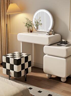 新款岩板柜奶油风家轻居MYJ梳妆斗一体出租房间奢高档台卧室梳妆