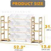 儿童质玩具收纳木架整理多344层置物书架实木宝宝玩架具收纳柜大