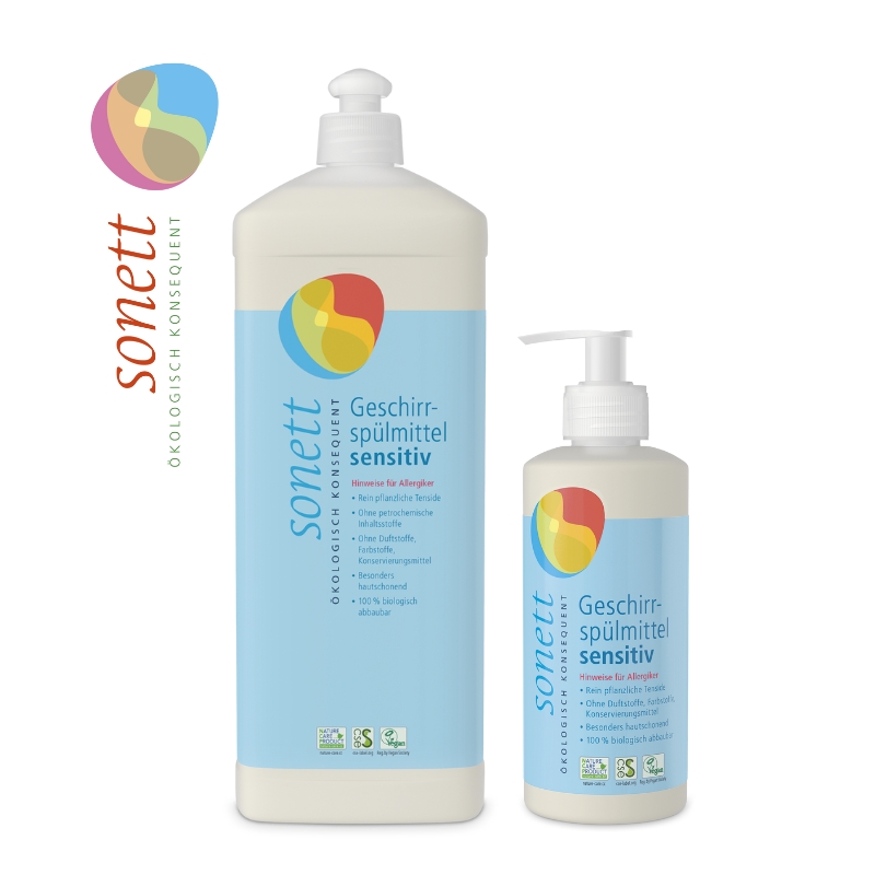 【Sonett】蔬果餐具洗洁精 无香型 敏感人群专用 植物油萃取