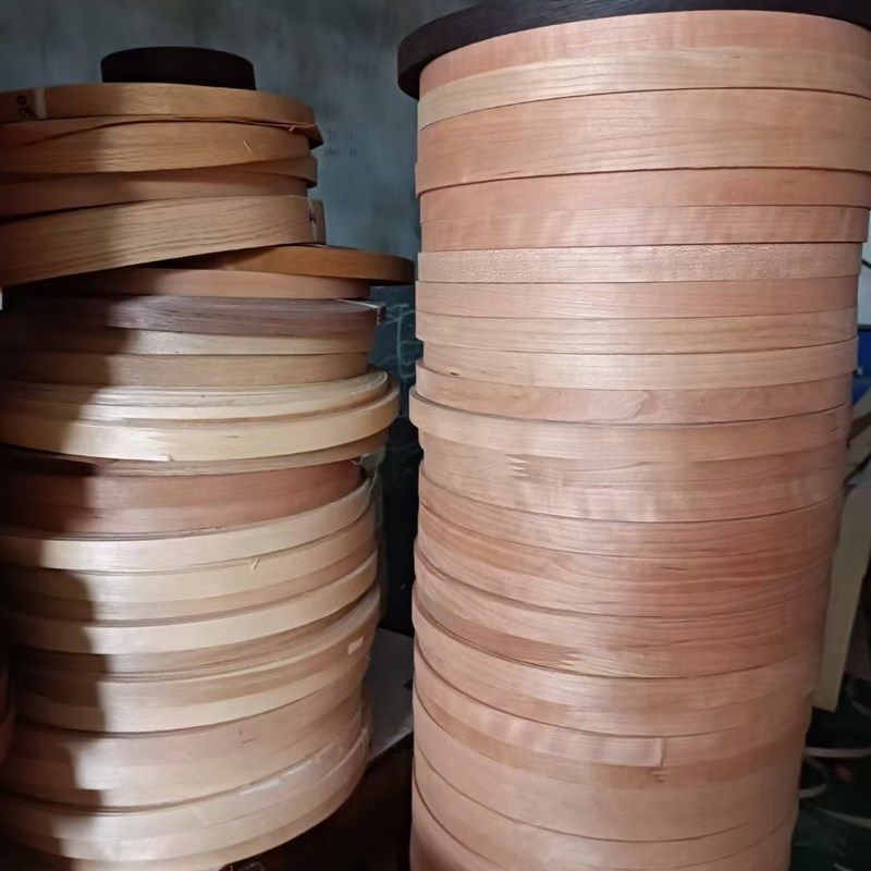 樱桃红胡桃红橡桐木松木天然实木指接木皮家具板材封边机封边条