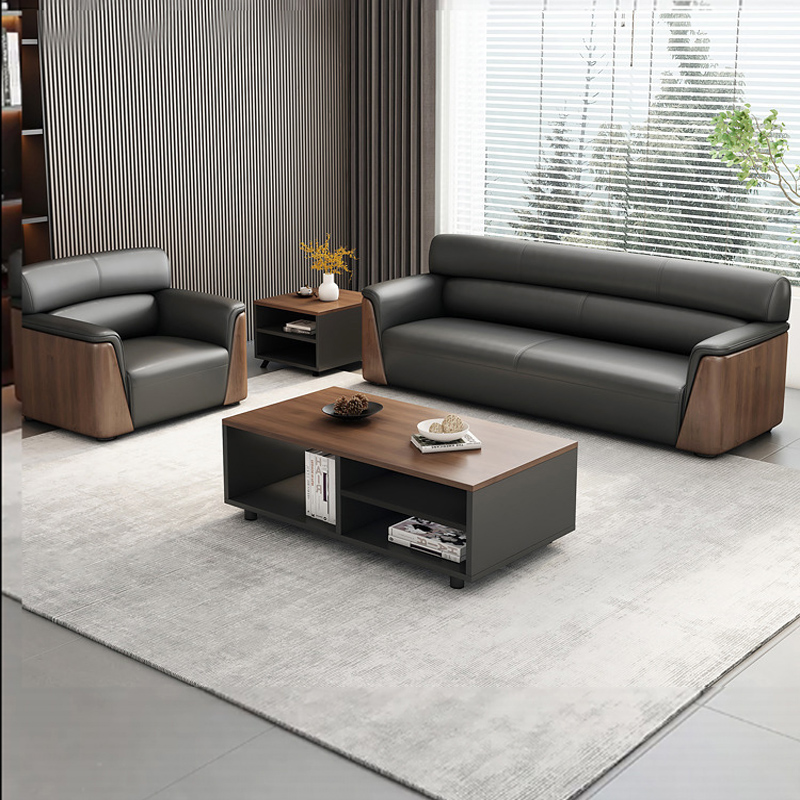 办公室创意会议洽谈会客休闲商务接待三人位沙发茶几