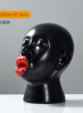 ing极简人物艺术品现代人像雕塑 工艺品橱窗摆设大嘴女人摆件