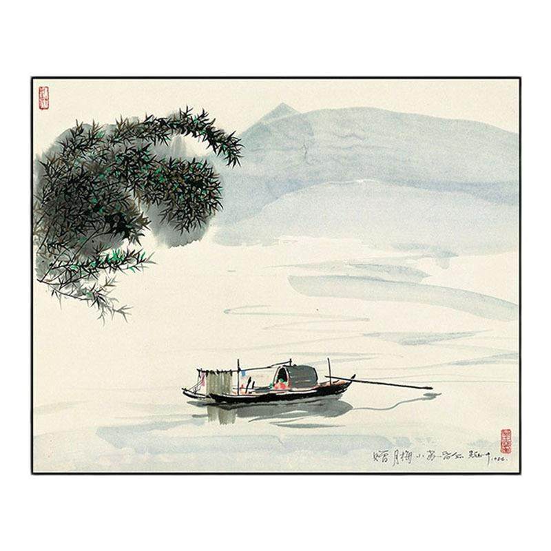 吴冠中装饰画油画客厅书房水墨背景墙画民宿宾馆酒店餐厅挂画