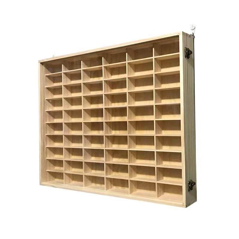 车模收纳盒风火轮多美卡火柴盒展示架可挂墙带防尘门多格免组装款