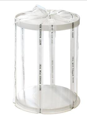 圆形蛋糕盒子白色加高四层特高6寸8寸10寸厂家销免费印字logo