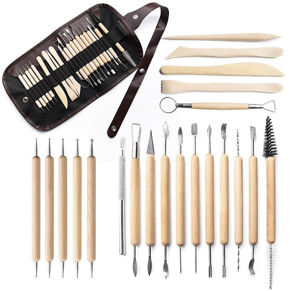 陶艺工具21件套装收纳腰包粘土软陶泥塑蕾丝雕刻刀木质点钻笔,文具电教/文化用品/商务用品,其它,淘宝优惠券,粉丝福利购,淘宝优惠卷