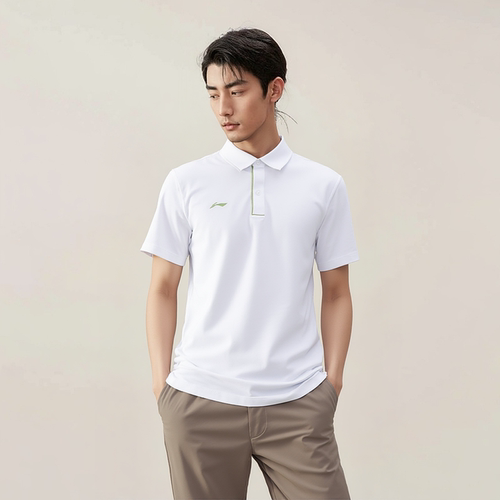 【速干】李宁男子短袖POLO衫夏季冰感透气圆领简约运动T恤APLU797