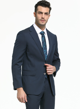 【半麻衬】吉家四季款羊毛西装商务正装男士西服套装含桑蚕丝