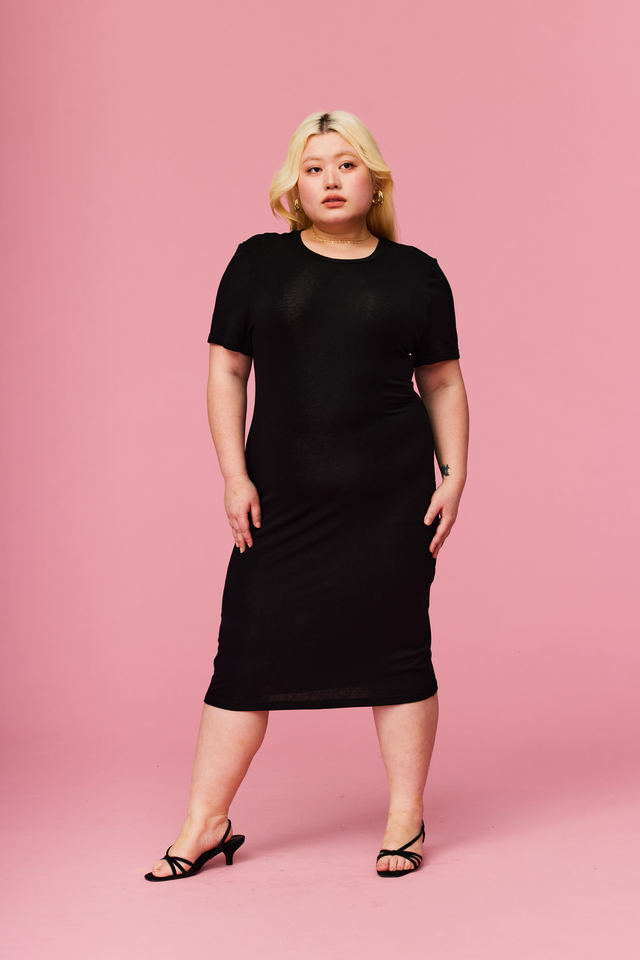 天丝羊毛可机洗T恤连衣裙34三思