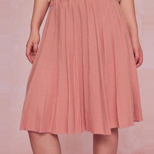 女装 FW2428全码 美丽诺羊毛 春秋冬莫兰迪配色 百褶裙 34三思大码