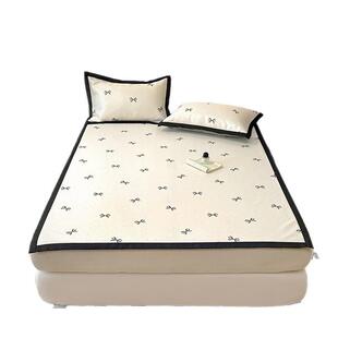 夏季凉感冰藤席三件套冰丝凉席宿舍床单人空调软席夏凉垫子可机洗