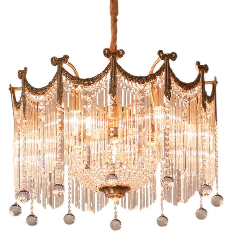 法式复古蝴蝶结全铜水晶灯美式欧式奢华大气别墅卧室餐厅客厅吊灯,家装灯饰光源,智能吊灯,淘宝优惠券,粉丝福利购,淘宝优惠卷
