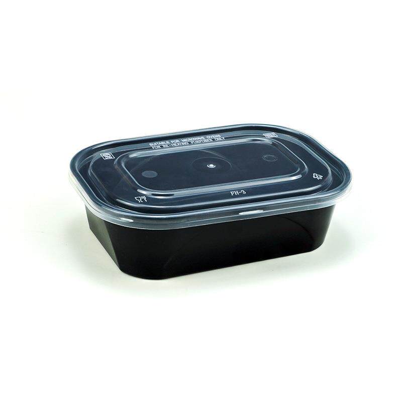 方形圆形一次性餐盒500饭盒650打包外卖塑料快餐盒加厚密封