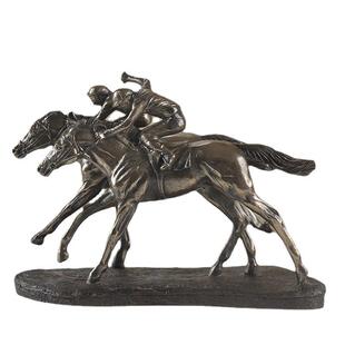 厂家直销家居饰品欧式摆件样板房装饰品冷铸铜双马骑马人物雕塑