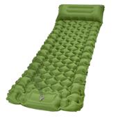 新款 户外充气睡垫便携露营防潮充气垫TPU脚踩充气床垫带枕头睡垫