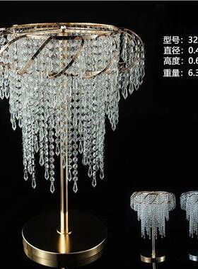 新款庆花具UYP精美桌器电镀铁艺不发光婚礼堂道酒店桌花摆婚件