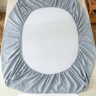 老粗布床笠单夏款 全棉床单罩三枕套GEE件套2052 纯棉床件罩防滑款