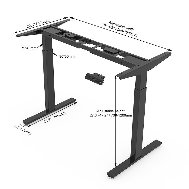家升用办公智电UP1B-10能记忆简约动升降架双电机可调节书桌学习