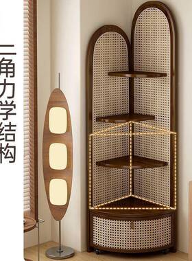 书柜餐边UON收纳古中风竹角柜展示柜客转厅沙发边拐三楠墙角落置
