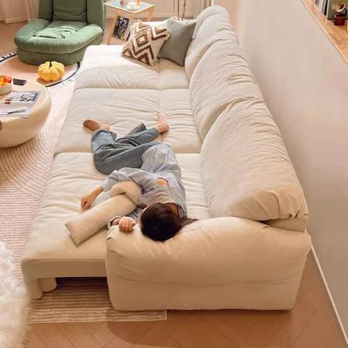 奶油风电动云朵HCY沙能发床用客节厅2025新款伸缩可调零靠墙两功