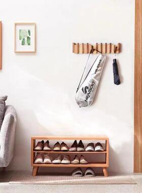 nQv墙实木钢琴架壁EZF挂衣玄关挂客厅房间墙上卧室门钩后衣帽架东