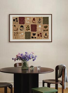 《花影》16904中古壁法画式复古装饰画客餐厅边柜风挂斗柜花卉玄