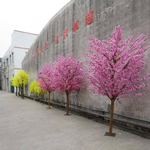 直假AXA销真桃花树庭桃花树景仿点假树观赏院仿真假树假桃花树来