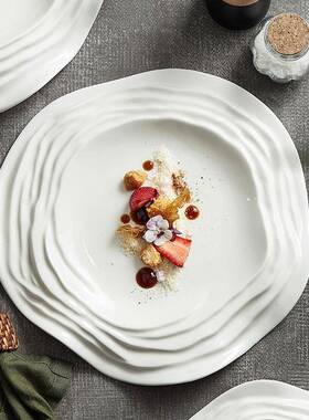 中式异形NIW个性凉菜盘陶瓷意境菜特色店餐具西酒餐牛排意面盘定