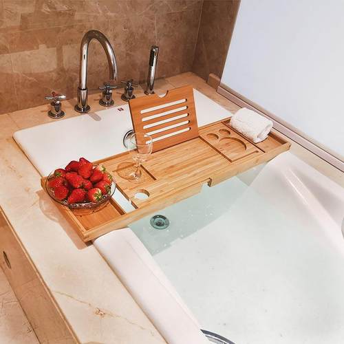 浴置物架欧生式伸缩防滑功浴缸支架卫间浴SZA盆木桶多能泡缸澡置