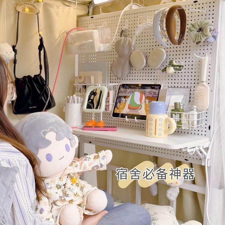 洞洞床上桌宿可折叠下铺悬空电脑桌大上尺寸板置舍物架小桌ZDH子