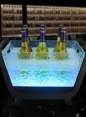吧夜店KVT香槟船冰桶WZ-BT23冰酒块桶彩光亚克力铁框船创意LED发