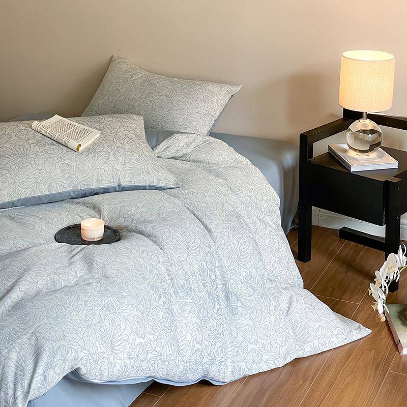 类双层纱全棉磨毛床上四件套纯厚棉202BDW5新A款冬秋加被套床单床