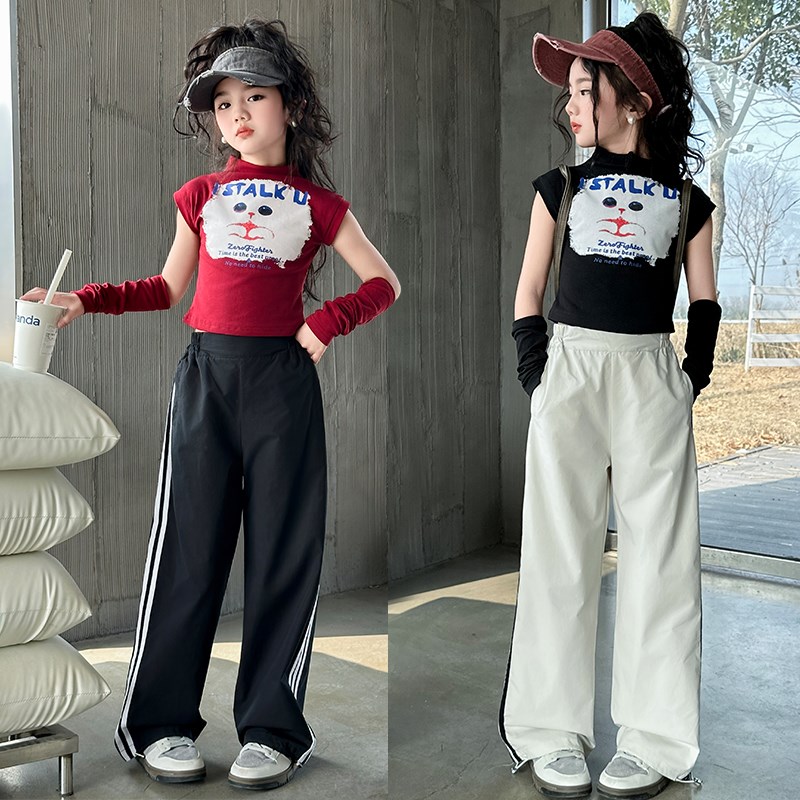 速发孩多巴胺爵士舞服装走秀潮服上衣裤子街舞套装少儿表演出服春