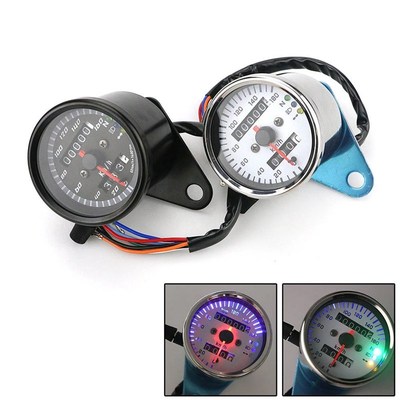 速发程托车仪表复古改装仪表里摩表公里表双色仪表 双里程仪表总