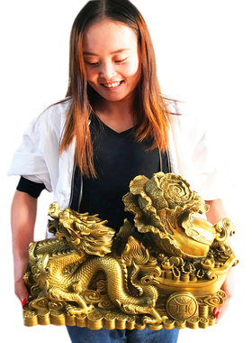 速发 白龙铜送菜摆件