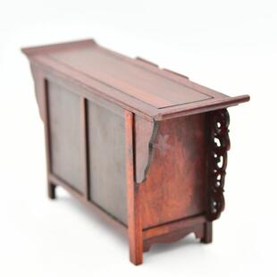 红木工艺品木雕摆件仿古明清微缩小家具模型红酸枝三联柜迷你柜子